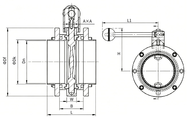 Welded Three-piece Manual Butterfly Valve-3A Welded Three-piece Manual Butterfly Valve-3A