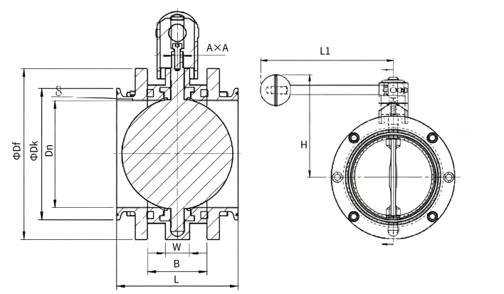 Clamp Quick-install Three-piece Manual Butterfly Valve-ISO Clamp Quick-install Three-piece Manual Butterfly Valve-ISO