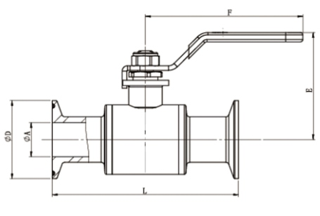 Quick-install Monobloc Straight-through Ball Valve (Without Clamp) Quick-install Monobloc Straight-through Ball Valve (Without Clamp)