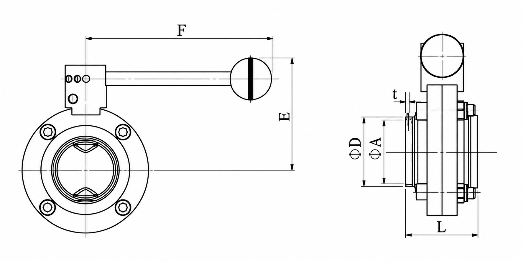 Welded Two-piece Butterfly Valve Welded Two-piece Butterfly Valve