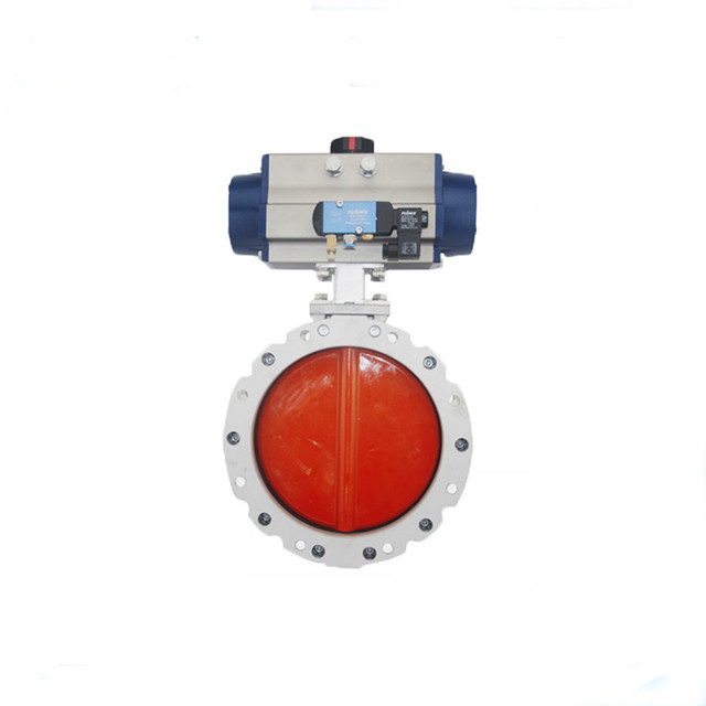 DN100 Powder Butterfly Valve with Pneumatic Actuator