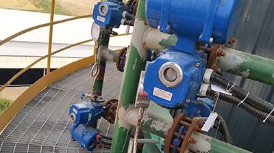 Manual ball valves are used in chemical plants