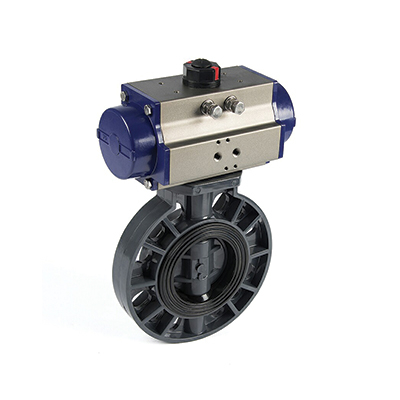 Pneumatic UPVC Plastic Butterfly Valve