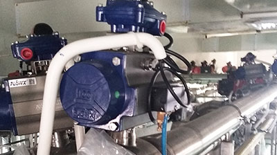 Pneumatic ball valve for plastic Industry