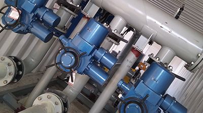 Electric butterfly valve for the LNG gas supply system