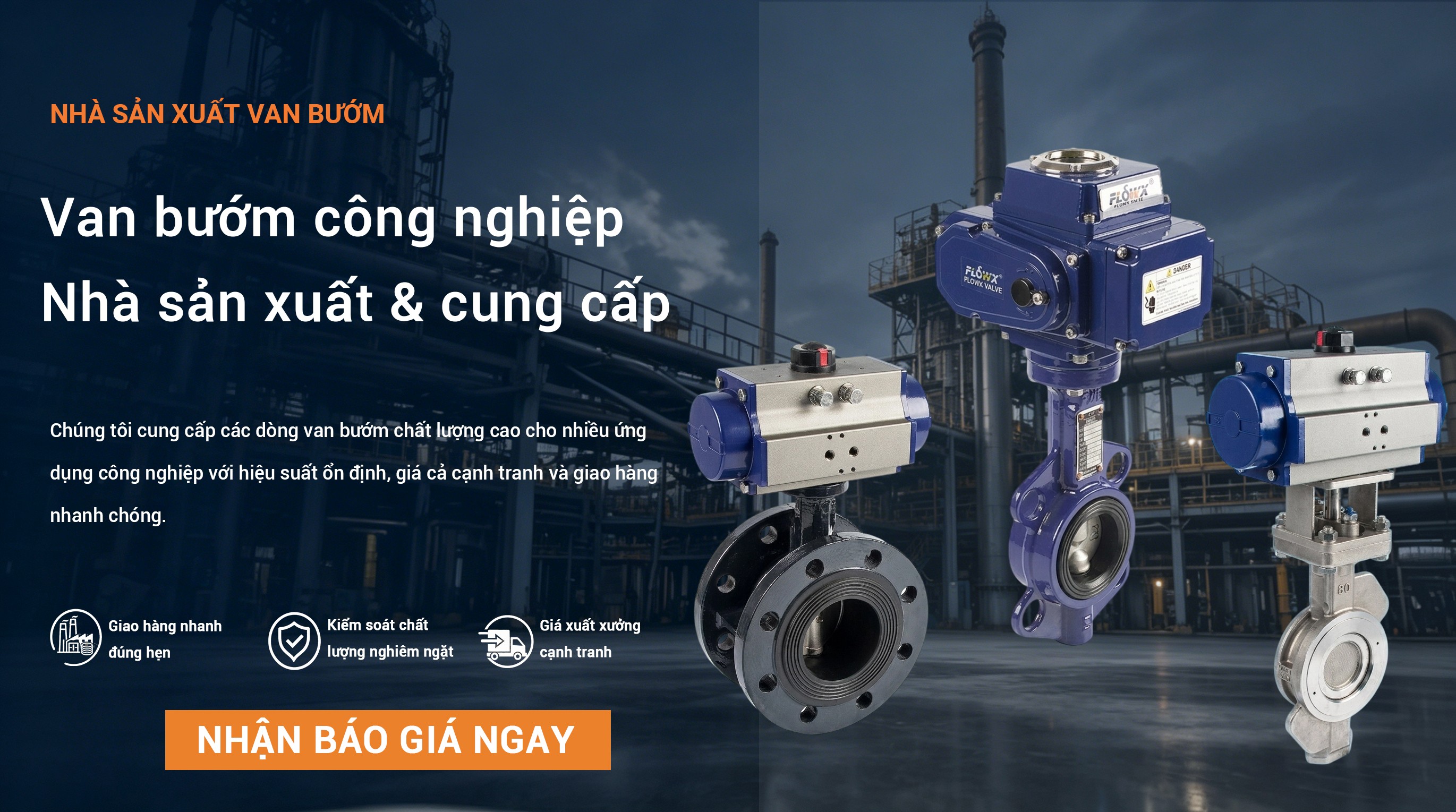 Van bướm c&ocirc;ng nghiệp Nh&agrave; sản xuất & cung cấp
