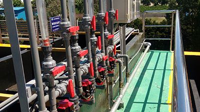 Pneumatic ball valve sewage treatment plant