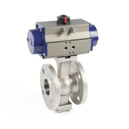 Pneumatic Actuator V Type Flanged Ball Valve