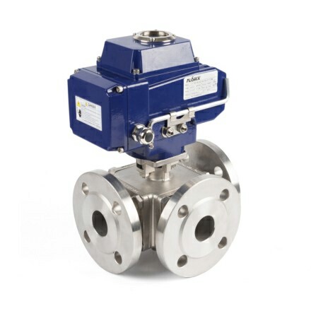 Electric Actuator 3 Way Flanged Ball Valve