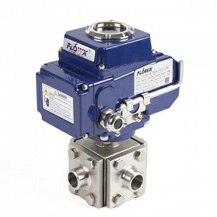 Electric Actuator 4-Way Stainless Steel Ball Valve