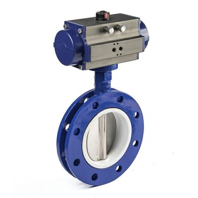 pneumatic actuated butterfly valve working
